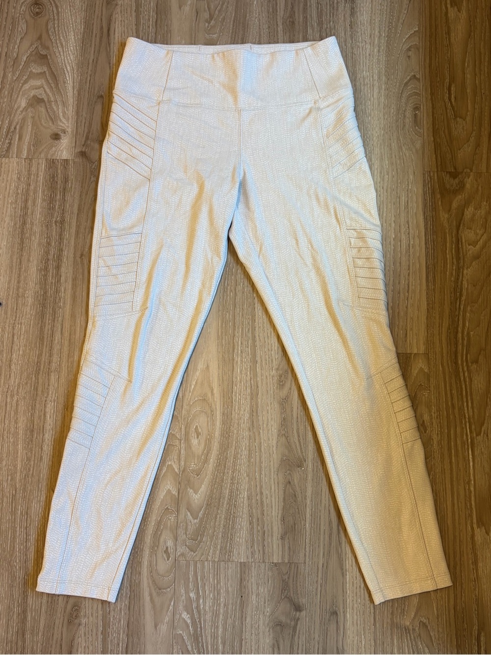 Athleta Women's Moto Leggings Size M Cream High Waist